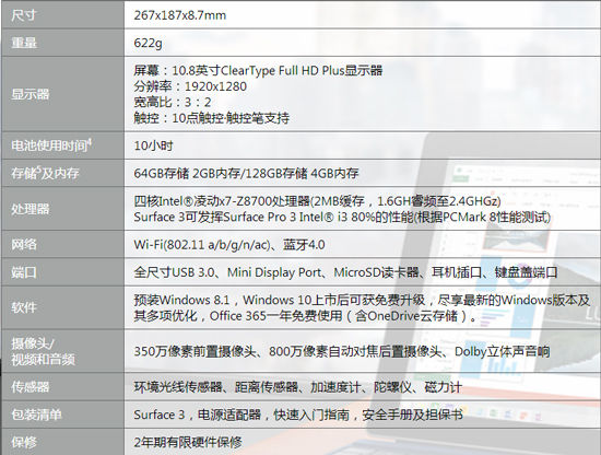 3888元起，國行微軟Surface 3首發(fā)預(yù)售