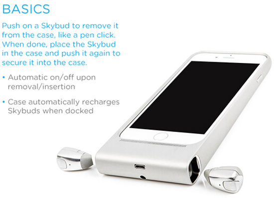 Skybuds運(yùn)動(dòng)耳機(jī)，結(jié)合iPhone手機(jī)殼充電