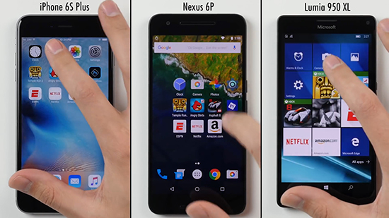 視頻：三大手機(jī)系統(tǒng)大對(duì)比 WP到底有多慢？