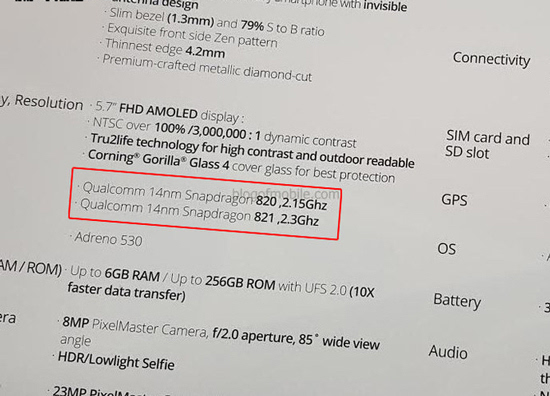 華碩搶首發(fā)？ZenFone 3 Deluxe驚現(xiàn)驍龍821版