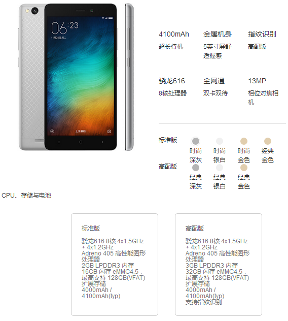 紅米3高配版售價899元，與紅米Note 3比你選誰？