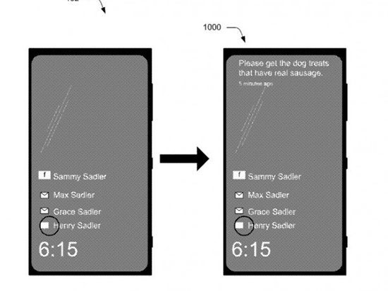 微軟新專利：允許手機(jī)在鎖屏情況下顯示更多信息