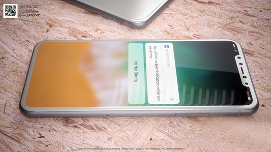 不出意外iPhone 8就是長(zhǎng)這樣了：全面屏驚艷 額頭開(kāi)孔感人