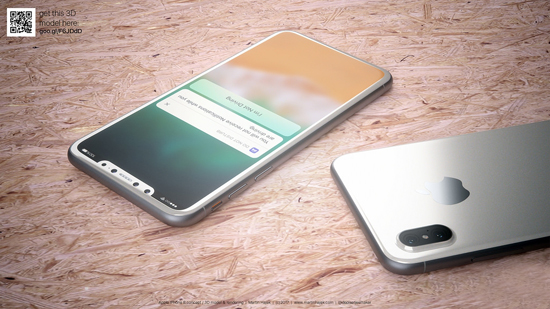 不出意外iPhone 8就是長(zhǎng)這樣了：全面屏驚艷 額頭開(kāi)孔感人