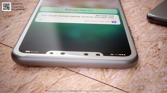 不出意外iPhone 8就是長(zhǎng)這樣了：全面屏驚艷 額頭開(kāi)孔感人