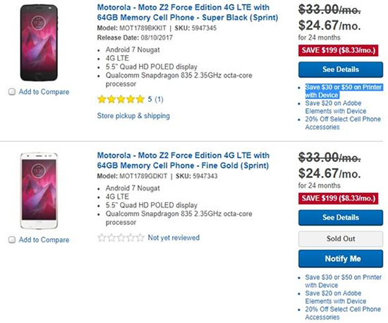 未開賣先降價(jià)，驍龍835旗艦！Moto Z2 Force海外降1300元