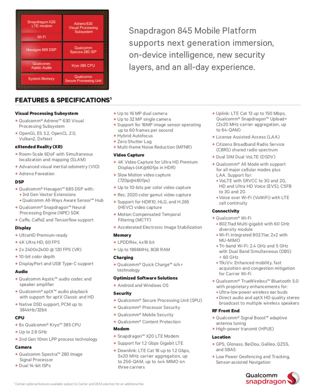 高通驍龍845特性解析：更快更省電，人工智能性能增兩倍