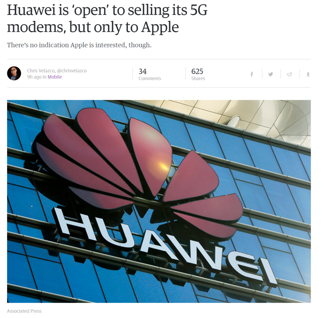 重磅：5G iPhone今年還有希望？傳華為有意向蘋果供應5G芯片