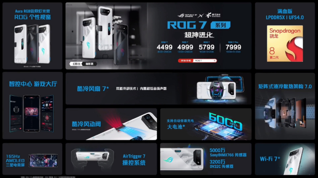 ROG 7游戲手機(jī)發(fā)布：重鑄游戲手機(jī)榮光！4499元起性能釋放拉滿